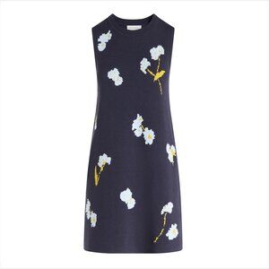 Free Assembly Navy Blue Floral Sleeveless A-line Mini Dress Women Small NWT